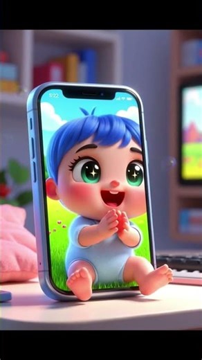 Cute Baby Mobile 📱👶 | AI Cartoon Baby | Viral Shorts