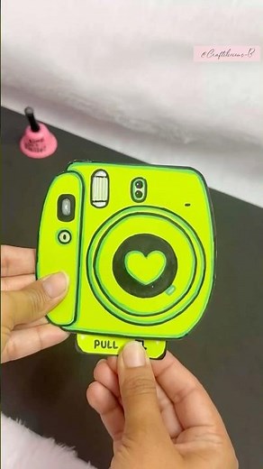 DIY Camera photo slider card 🍀… #diy #cameracard #photoslidercard #cutediy