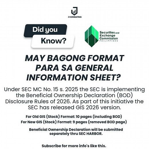 SEC | New Format for GIS 2026 Version | #secupdates #corporations #stockcorporations