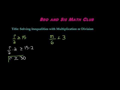 Solving Inequalities with Multiplication or Division - Algebra I
