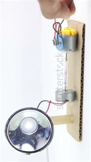 DC motors connect shaft together and motor is powered rotation of shaft creates electricity
