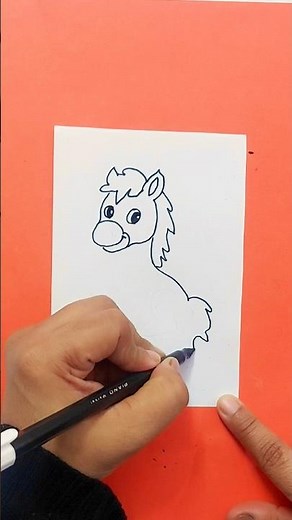 Draw a Cute Horse Step by Step 🐴😍 | Easy And Adorable Art Tutorial | #shorts