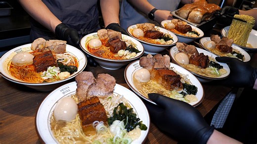 9.1K views · 326 reactions | 1,000 bowls sold a day! Japanese Noodles Topped with Red Braised Pork Belly-Korean Street Food | Food Processing | Facebook