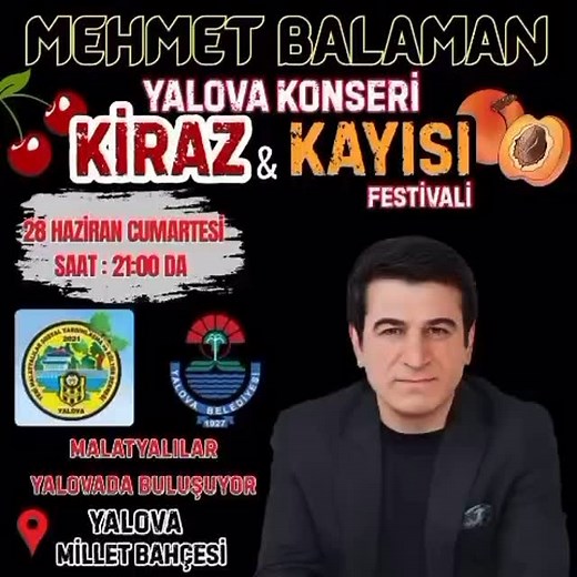 Bu akşam saat 21 .00 da yalovada olacağız konserimize bekliyoruz @yalovayenimalatyalilar | Mehmet Balaman