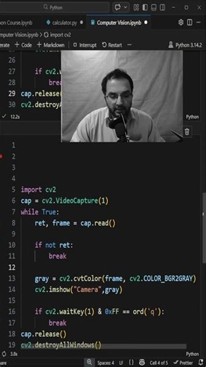 Live Black & White Camera in Computer Vision #computervision #coding#artificialintelligence