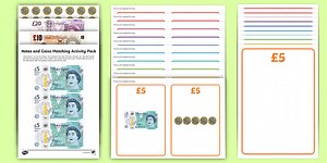 Workstation Pack: Notes and Coins Matching Activity Pack