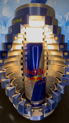 Michael Robinson on Instagram: "Red Bull Energy can display. 3dprinted. Magnets. LED lighting. For the enthusiast. Printed on @bambulab_official H2D using Bambulab filaments. Stl files available on @makerworld_ from @patientmaker @redbull . . . #redbull #redbullracing #3dprinter #3dprinting #3dprinted"