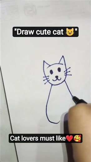 easy cat drawing😺 #trending #viral #viralvideo #viralshorts #shorts #yt #ytshorts #cat #art #drawing