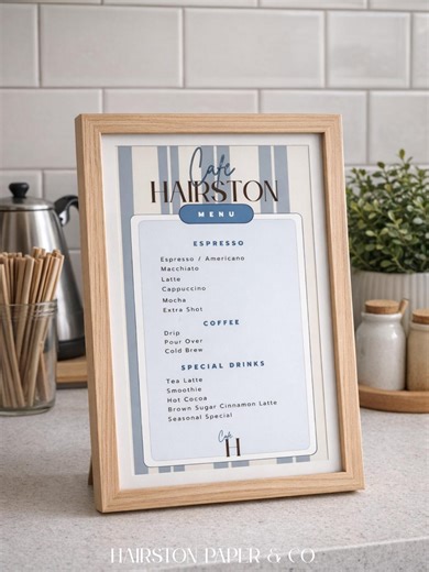 Editable Coffee Bar Menu | Printable Cafe Menu Template | Canva Digital Download - Etsy