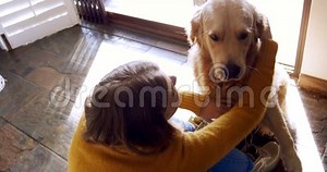 Beautiful Woman Loving Her Dog 4k Stock Video - Video of high, caucasian: 123991679