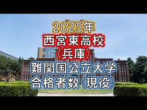 西宮東高校(兵庫) 2025年難関国公立大学合格者数(現役)