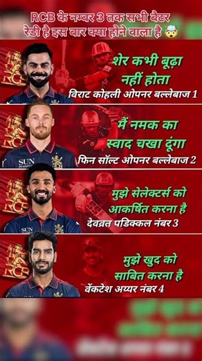 RCB New Top Order 2026: Virat, Phil Salt & Venkatesh Iyer! 😱 Sabse Khatarnak Batting Lineup? 🏏🔥#ipl