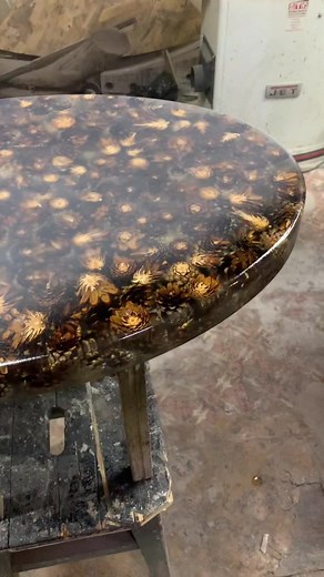 Sanding and Polishing a Unique Pine Cone Table