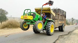 9.2M views · 146K reactions | John Deere 5050 D Tractor Full Loaded Trolley Pulled very hardly | John Deere Amazing Tractor video | Raju ki Masti | Facebook