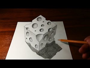 How To Draw a 3D Cheese - Trick Art with Pencils on Paper