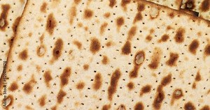 Matzah, unleavened bread rotate. Matzo super slow motion.