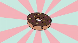 Download animated chocolate donut with a rotating background for free