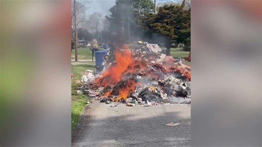 Trash truck fire breaks out while Chesapeake reporter covers story on the topic