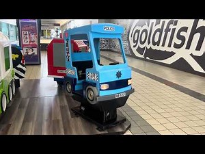Whittaker bros police van kiddie ride at Liberty tree mall (Eletech refurb) (plays car sounds) (POV)