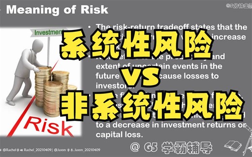 五分钟金融学|系统性风险vs非系统性风险Systematic Risk vs Unsystematic Risk.