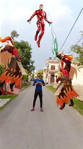 IronMan Aur Jamura Ki Fhait 💥😱#shorts #ironman #comedy #shortsfeed