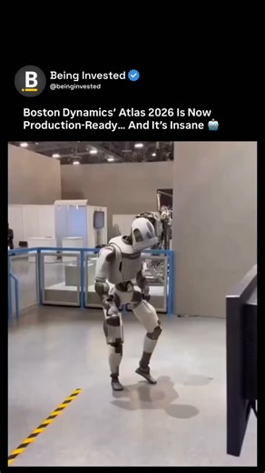 The new all-electric Atlas from Boston Dynamics just went from prototype to product-ready 🤖⚡ Unveiled at CES 2026, this isn’t a lab experiment anymore. • Fully electric (no more hydraulics) • 3-fingered industrial grippers • Insane fluid, almost superhuman mobility • Built for real factory work — material handling, automation, repetitive heavy tasks Production has already started in Boston. Every 2026 unit? Already committed. 🏭 Headed to Hyundai Motor Company factories 🧠 Working with Google D