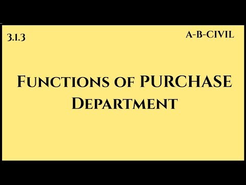 EP 03-1.3 Functions Of Purchase Department