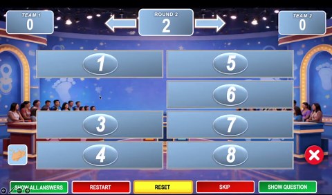 Friendly Feud Family Game, Editable Powerpoint Game Show with Auto Score, Party Games for Adults & Families