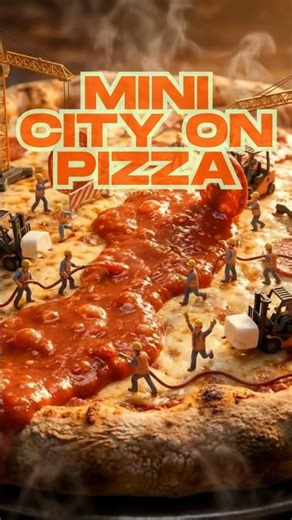 Proses Mini City on Pizza 🍕 | Proyek Kota Mini dengan Pekerja Mini di Atas Pizza