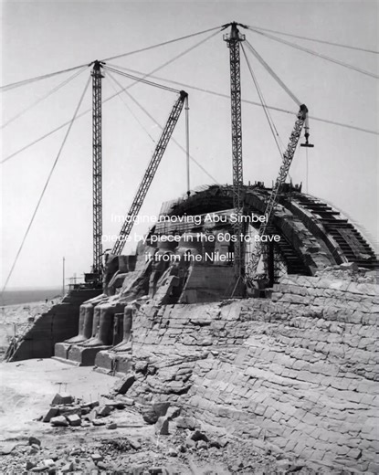 •In the 60s, Egypt started building the High Dam in Aswan. The dam was gonna create Lake Nasser, which meant the temple would’ve been completely underwater. ​They had to cut the entire temple into massive stone blocks, with some weighing between 20 to 30 tons. To keep the look perfect, they used hand saws and thin wires so the joints wouldn't even show after reassembly. ​The blocks were moved 65 meters higher and 200 meters further back from the Nile. Every single piece was put back together wit