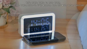 Watch Digital Alarm Clock with Wireless Charging, Night Light on Amazon Live