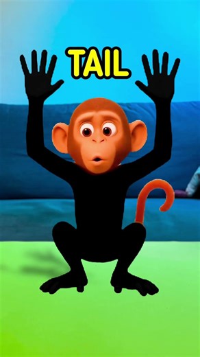 Monkey Body Parts Game 🐒🧩 Build & Learn #shorts #kids