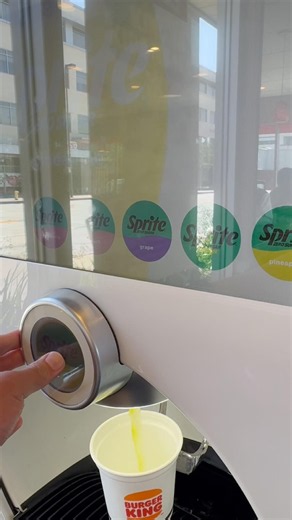 Sprite zero sugar, pineapple flavor, soda, drink refill at Burger King Coke freestyle machine