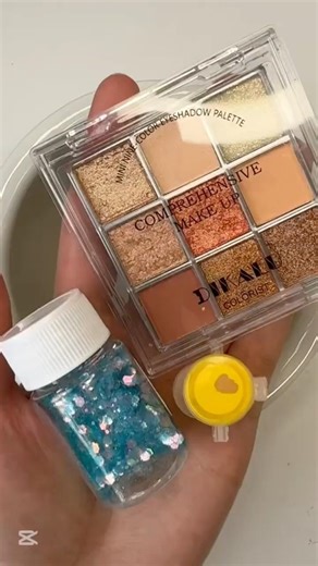 Slime with Eyeshadow & Glitter ✨ Satisfying Mixing | Slime ASMR