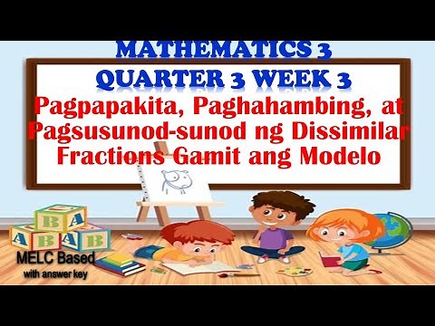 MATH 3 Q3 W3 PAGPAPAKITA,PAGHAHAMBING,PAGSUSUNOD SUNOD NG DISSIMILAR FRACTIONS GAMIT ANG MODELO
