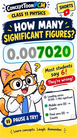 How Many Significant Figures in 0.007020? 🤔 | Class 11 Physics #Shorts