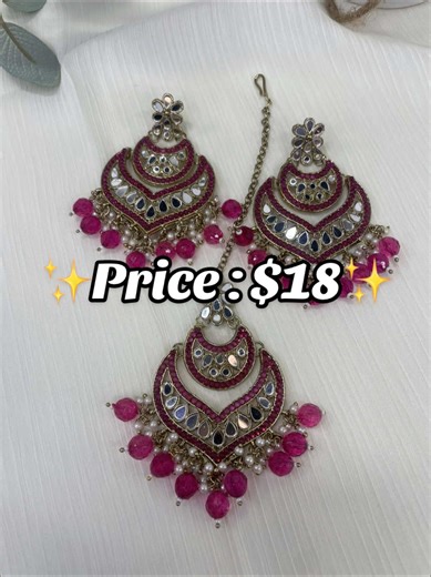 🌷Beautiful Mirror Earring Set With Tikli. 📍10237 Joseph Campau Ave, Hamtramck MI 48212 #lavishloom #desifashion #stylish #jewelry #tikka #palistanijewelry #jewelryset