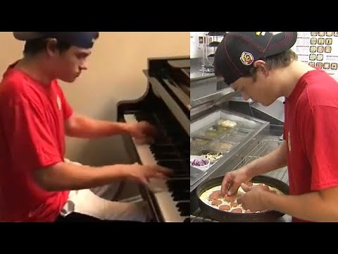 18-Year-Old Wows Family With Piano Skills as He Delivers Pizza