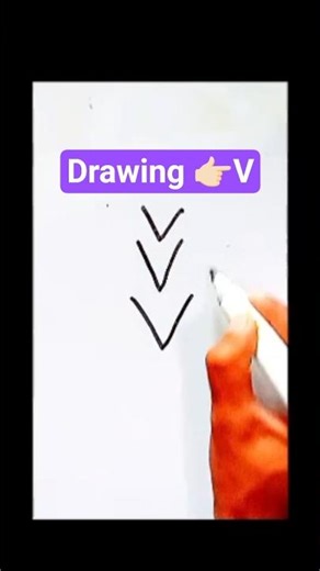easy tree 🌲 drawing with V for beginners step by step #trend