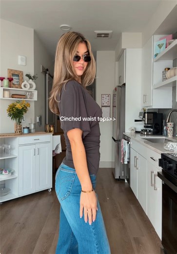 Stylish Cinched Waist Top for Office Wear