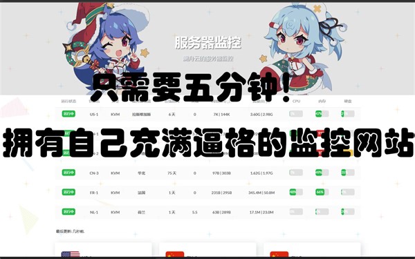只要五分钟！拥有自己的服务器云监控！（附文字教程）