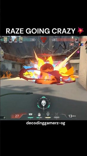 RAZE GOING CRAZY💥 #valorant #1v5ace #valorantclips #gaming #valorantgaming #shorts #live #viral