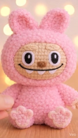 FREE Crochet Labubu Pattern – Amigurumi Smiling Bunny Plush, Cute Monster Doll PDF, Easy DIY Toy Pattern for Beginners - Etsy
