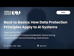 CPDP.ai 2025 - Back to Basics How Data Protection Principles Apply to AI Systems