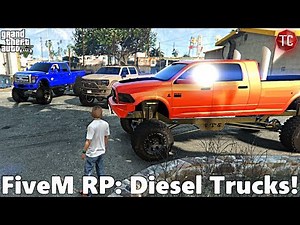 GTA FiveM RP: Part 1 - My NEW, Lifted Cummins! Diesel Trucks Cruise to The Swamp (Off-Road Trip)