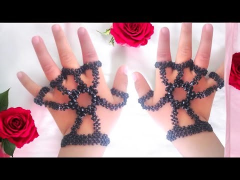 Handmade beaded Baby 🐥 hand cuff || black beaded bracelet || handmade beaded hand chain tutorial