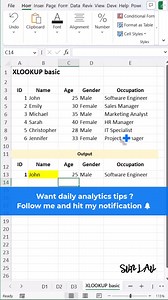 XLOOKUP is Excel blood vessel. You can't afford to lose it. Here's the basic vertical lookup in just 1 min. Learn it. Follow me Sun Lau for more tips or join my newsletter on my profile. 【XLOOKUP vertical basic】 #excel #xlookup #data #exceltips #exceltricks #financenews #accounting #HR #business #data #dataanalytics #businessanalytics #microsoftoffice #Microsoft365 #marketing | Sun Lau - Excel Analytics OS course