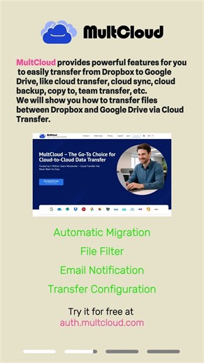 Automatically Transfer Files Between Dropbox and Google Drive #multcloud #cloudstorage