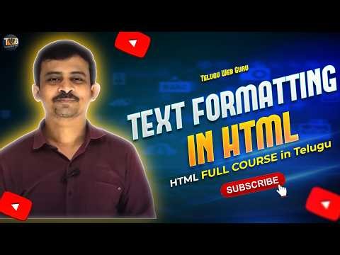 Text formatting tags in html explained in telugu