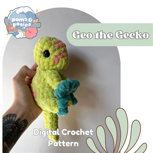 Geo the Day Gecko Amigurumi Pattern, Crochet Baby Gecko Pattern Only - Etsy